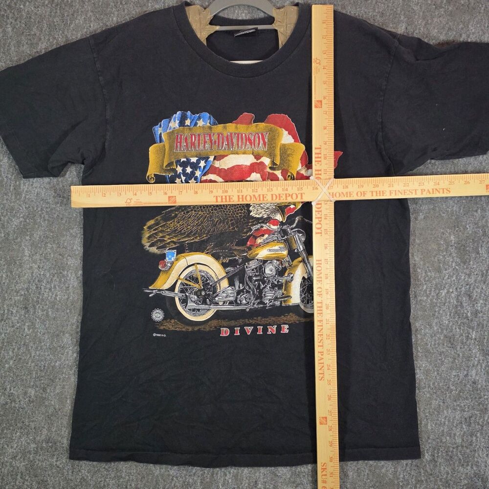 VTG Harley-Davidson 1996 Divine Eagle Men's XL Black Single Stitch T-Shirt - Picture 8 of 8